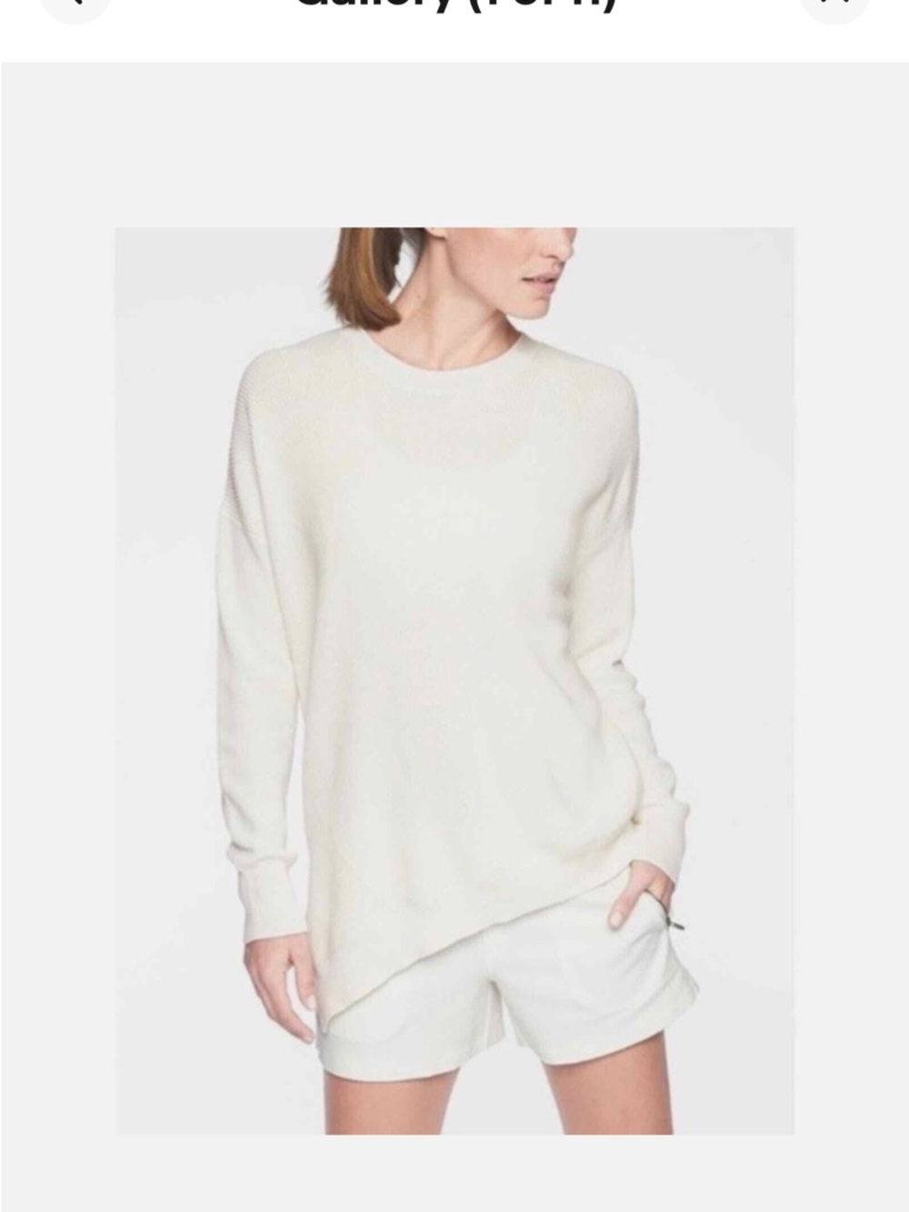 Athlete Rest Day Asym Crewneck Sweater - Ivory, Size XS